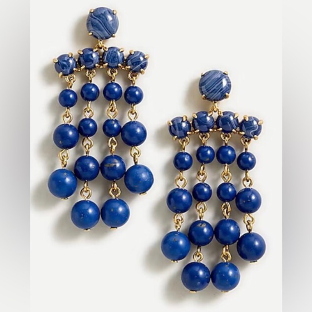 J Crew Candy Dot Chandelier Earrings